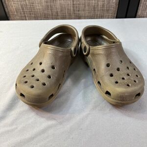 Crocs Latte Colored Rubber Warm Weather Clogs Youth Size 4-5